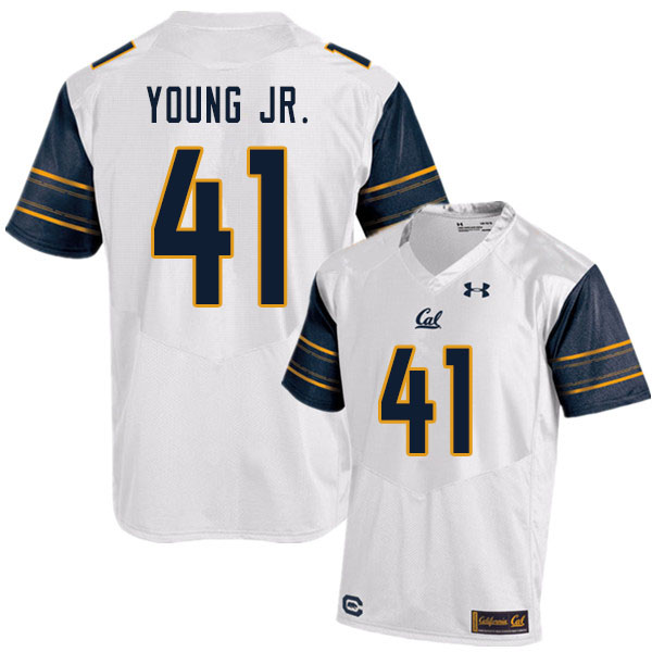 Men #41 Curley Young Jr. Cal Bears UA College Football Jerseys Sale-White